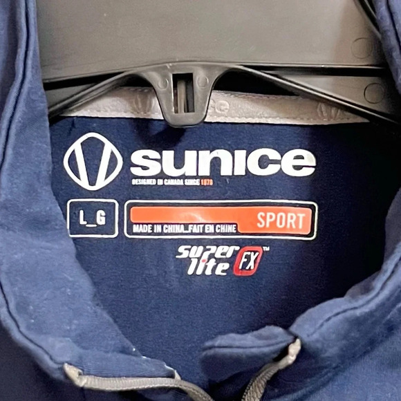 Sunice Golf Pullover Mens Large Blue White Otaki Mid Layer 1/4 Quarter Zip - Picture 3 of 14